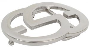 Gürtelschnalle Emil 4,0 cm Silber glänzend