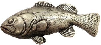 Gürtelschnalle Fisch XXL 4,0 cm Altsilber