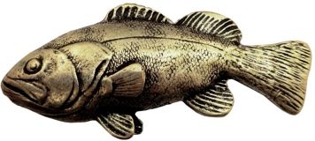 Gürtelschnalle Fisch XXL 4,0 cm Altmessing
