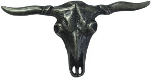 Gürtelschnalle Stier XXL 4,0 cm Altsilber