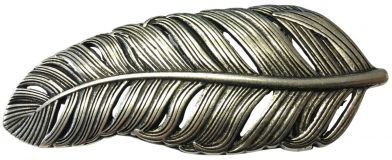 Gürtelschnalle Feder 4,0 cm Silber
