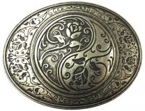 Gürtelschnalle Yin Yang 4,0 cm Silber