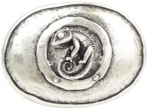 Gürtelschnalle Camelot 4,0 cm Altsilber