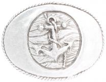 Gürtelschnalle Anker 4,0 cm Altsilber
