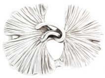 Gürtelschnalle Ginkgoblätter 4,0 cm Altsilber