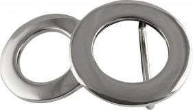 Gürtelschnalle Ringe 4,0 cm Silber glänzend