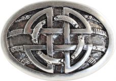 Gürtelschnalle Knoten 4,0 cm Altsilber