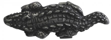 Gürtelschnalle Krokodil XXL 4,0 cm Altsilber