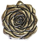 Gürtelschnalle Rose 4,0 cm Altmessing