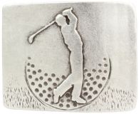 Gürtelschnalle Golfer 4,0 cm Altsilber