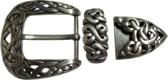 Gürtelschnalle mit Spitze / Schlaufe 4,0 cm Silber