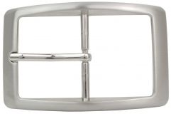 Gürtelschnalle Doppel 4,0 cm Silber matt