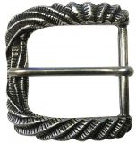 Gürtelschnalle Lines 4,0 cm Silber