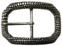 Gürtelschnalle Reptiles Double 4,0 cm Silber