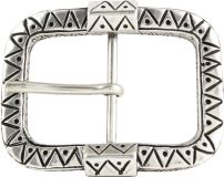 Gürtelschnalle Native Double 4,0 cm Altsilber
