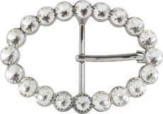 Gürtelschnalle Valence 4,0cm Silber / Kristall