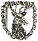 Gürtelschnalle Hirsch 4,0 cm Silber