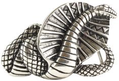 Gürtelschnalle Kobra 4,0 cm Altsilber