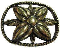 Gürtelschnalle Flower 4,0 cm Gold