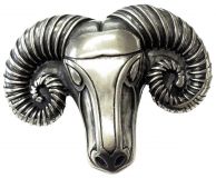 Gürtelschnalle RAM 4,0 cm Silber