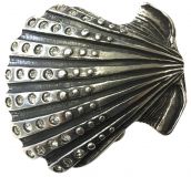 Gürtelschnalle Shell 4,0 cm Silber