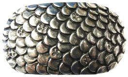 Gürtelschnalle Bling Scales 4,0 cm Silber