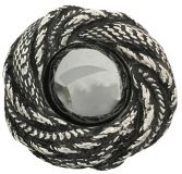 Gürtelschnalle Round Stone 4,0 cm Silber