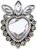 G�rtelschnalle Cristal Heart 4,0 cm Silber