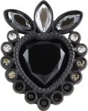 G�rtelschnalle Cristal Heart 4,0 cm Schwarz