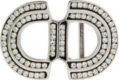 Gürtelschnalle Cristal Rounds 4,0 cm Silber