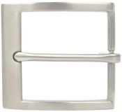 Gürtelschnalle aus massivem Edelstahl 4,0 cm Silber