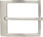 Gürtelschnalle aus massivem Edelstahl 3,5 cm Silber