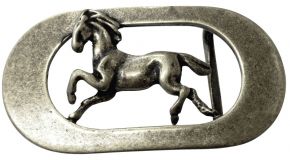 Gürtelschnalle Pferd 3,0 cm Altsilber