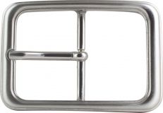 Gürtelschnalle Rund Doppel 4,0 cm Silber