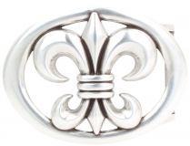 Gürtelschnalle Lilie 4,0 cm Silber