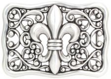 Gürtelschnalle Lilie 4,0 cm Silber