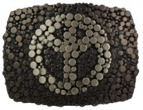 Gürtelschnalle Peace 4,0 cm Schwarz