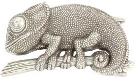 Gürtelschnalle Chamäleon 4,0 cm Silber