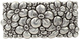 G�rtelschnalle Blumen 4,0 cm Silber
