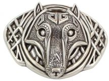 Gürtelschnalle Wolfkopf 4,0 cm Silber