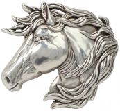 Gürtelschnalle Pferd 4,0 cm Silber