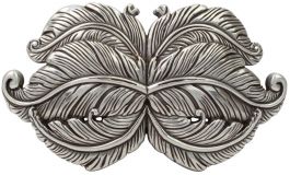 Gürtelschnalle Federkleid 4,0 cm Silber