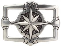 G�rtelschnalle Windrose 4,0 cm Silber