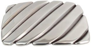 Gürtelschnalle Plate Lines 4,0 cm Silber