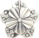 Gürtelschnalle Flower 4,0 cm Silber