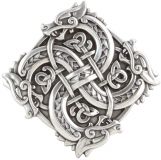 Gürtelschnalle Celtic Dragons 4,0 cm Silber