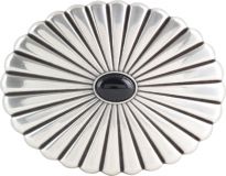 Gürtelschnalle Antony 4,0cm Silber / Schwarz