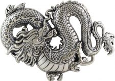 Gürtelschnalle Dragon 4,0 cm Altsilber