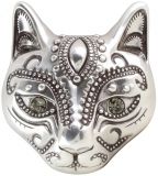 Gürtelschnalle Katze 4,0 cm Silber