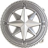 Gürtelschnalle Kompass 4,0 cm Silber